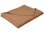 Impressions Twin Twin XL Blanket 100% Cotton For All Season BASKET WEAVE Design Taupe