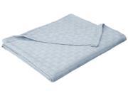 Impressions Twin Twin XL Blanket 100% Cotton For All Season BASKET WEAVE Design Light Blue