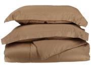 Impressions Solid Duvet Cover Set Soft Wrinkle Free Microfiber Full Queen Taupe