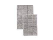 Superior Bath Rugs Set Cotton for Bathroom Non Slip CHECKERED Design 2 Piece Silver