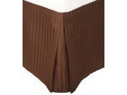 Impressions Striped Soft Wrinkle Free Microfiber Bed Skirt 15 Drop Mocha Queen