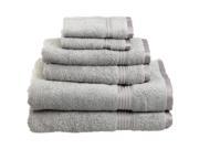 Superior 6 Piece Towel Set 100% Premium Long Staple Combed Cotton Silver