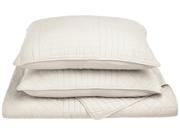 Impressions Williams Embossed Long Staple Cotton Quilt Set King Ivory