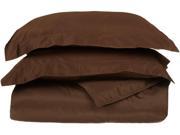Impressions 530 Thread Duvet Cover Set Premium Long Staple Cotton Twin Chocolate