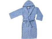 Superior 100% Premium Long Staple Cotton Unisex Kids Hooded Bath Robe Large Blue