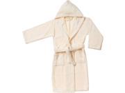 Superior 100% Premium Long Staple Cotton Unisex Kids Hooded Bath Robe Large Ivory