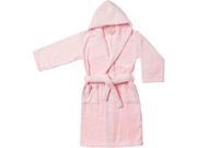 Superior 100% Premium Long Staple Cotton Unisex Kids Hooded Bath Robe Large Pink