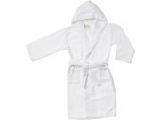 Superior 100% Premium Long Staple Cotton Unisex Kids Hooded Bath Robe Large White