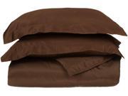 Impressions 600 Thread Duvet Cover Set Premium Long Staple Cotton Twin Chocolate