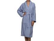 Superior 100% Premium Long Staple Cotton Unisex Terry Bath Robe Medium Blue