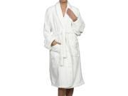 Superior 100% Premium Long Staple Cotton Unisex Terry Bath Robe Medium White