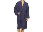 Superior 100% Premium Long Staple Cotton Unisex Terry Bath Robe Large Navy Blue