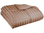 Grand Down All year Striped Down Alternative Hypoallergenic Comforter King Taupe