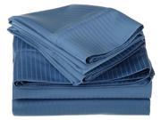Impressions Striped 1000 Thread Count Sheet Set Long Staple Cotton King Medium Blue