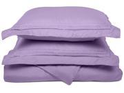Impressions Full Queen Duvet Cover Set Embroidered Wirnkle Free Microfiber Lilac