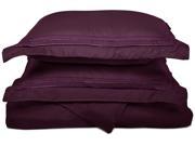 Impressions King Cal King Duvet Cover Set Embroidered Wirnkle Free Microfiber Plum