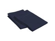 Impressions Embroidered 800 Thread Count Pillowcases Premium Cotton Standard Navy Blue