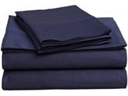 Impressions Single Ply Soft Sheet Set Premium Long Staple Cotton King Navy Blue