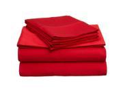 Impressions Single Ply Soft Sheet Set Premium Long Staple Cotton Full Red