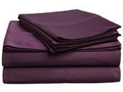 Impressions Single Ply Soft Sheet Set Premium Long Staple Cotton Queen Plum