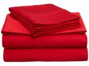 Impressions Single Ply Soft Sheet Set Premium Long Staple Cotton Cal King Red