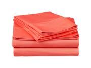 Impressions Single Ply Soft Sheet Set Premium Long Staple Cotton Queen Coral