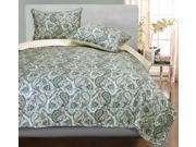 Impressions Morrocan Paisley Long Staple Cotton Quilt Set Full Queen Grey