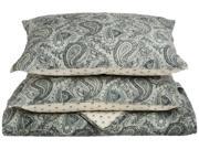 Impressions Morrocan Paisley Long Staple Cotton Quilt Set King Grey