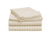 Impressions Striped Premium Cotton Sheet Set 400 Thread Count Full Ivory