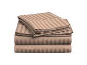Impressions Striped Premium Cotton Sheet Set 400 Thread Count King Taupe