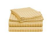Impressions Striped Premium Cotton Sheet Set 400 Thread Count Twin XL Gold