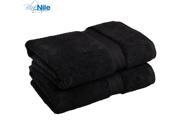 Superior 2 Piece Bath Towel Set Premium Long Staple Cotton 900 GSM Black