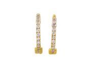 14K Yellow Gold Diamond Hoop Earrings AER 9834Y