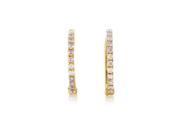 14K Yellow Gold Diamond Hoop Earrings AER 9846Y