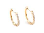 14K Yellow Gold Diamond Hoop Earrings AER 10707Y