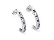 14K White Gold Sapphire Diamond Earrings ER4 14748WSP