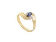 10K Yellow Gold Sapphire Diamond Promise Ring MFCO28 010813