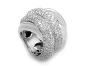 18K White Gold Overlapping Diamond Pave Band Ring R14455 2
