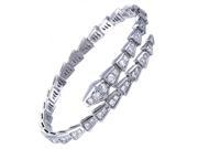 Serpenti Womens Medium 18K White Gold Full Diamond Pave Bracelet