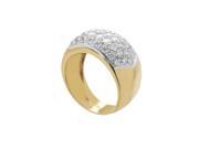 Women s 18K Multi Tone Gold Partial Diamond Pave Band Ring