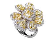 Women s 18K Multi Tone Gold Diamond Cluster Ring GLR 1161WY825