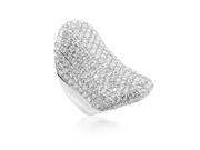 Women s Curved 18K White Gold Diamond Pave Band Ring