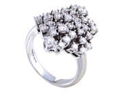 Women s 18K White Gold Diamond Cluster Ring