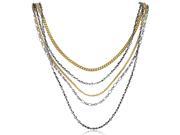 Superstud Women s Gold Tone Sterling Silver Multi Chain Necklace