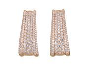 Women s 18K Rose Gold Diamond Pave Huggie Earrings 21554589