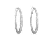 18K White Gold Diamond Pave Hoop Earrings YRP02 271014
