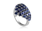 18K White Gold Sapphire Blue Pave Ring 20017430