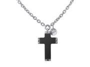 Sterling Silver Black Wood Crucifix Pendant Necklace 181418J84701470
