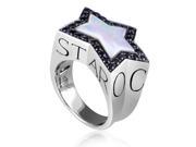 Rockstar Sterling Silver Sapphire Mother of Pearl Ring