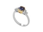 Women s 18K Multi Tone Gold Diamond Sapphire Ring DAM11513
